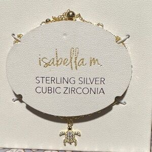 Isabella M. Gold-Tone Turtle Charm Bracelet with Cubic Zirconia